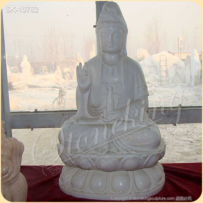 Factory Supplier Large Hand Carved Solid Marble Buddha Statue for Home Decor for Sale