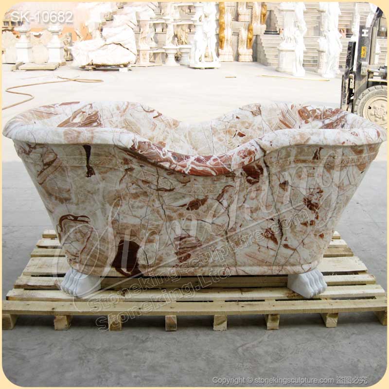 Factory Supply Natural Marble Stone Bathtub with Clawfoot for Bathroom for sale