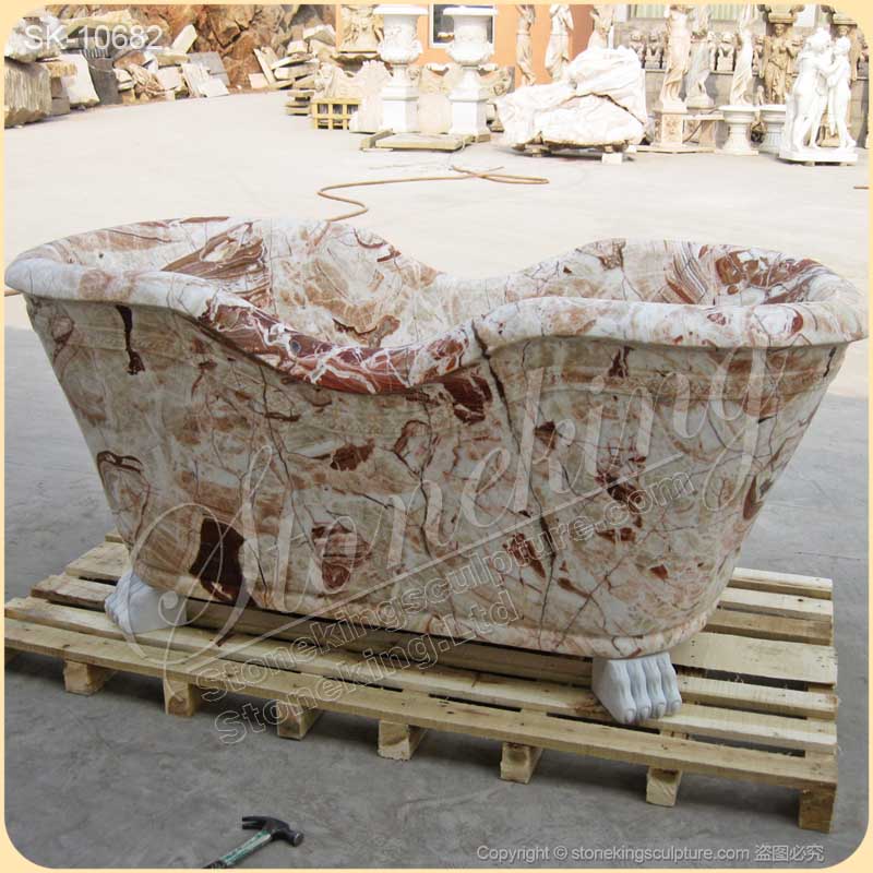 Factory Supply Natural Marble Stone Bathtub with Clawfoot for Bathroom for sale