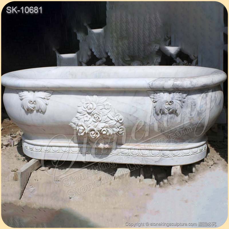 Factory Supply Natural Marble Stone Bathtub with Clawfoot for Bathroom for sale