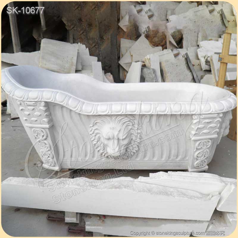 Factory Supply Natural Marble Stone Bathtub with Clawfoot for Bathroom for sale