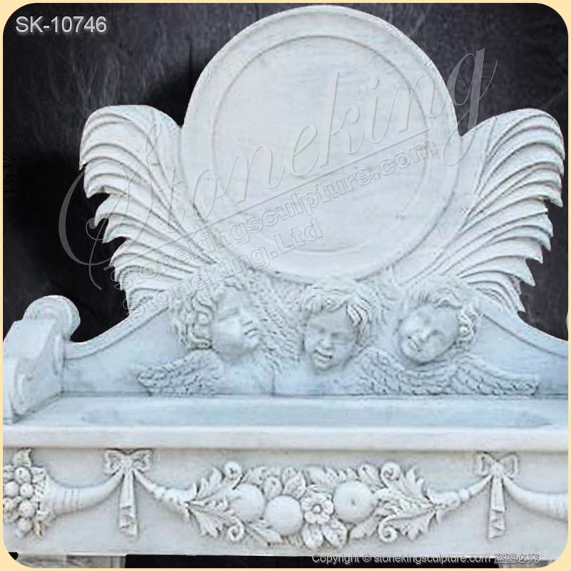 Luxurious White Marble Sink with Backsplash and Pedestal for Bathroom for sale