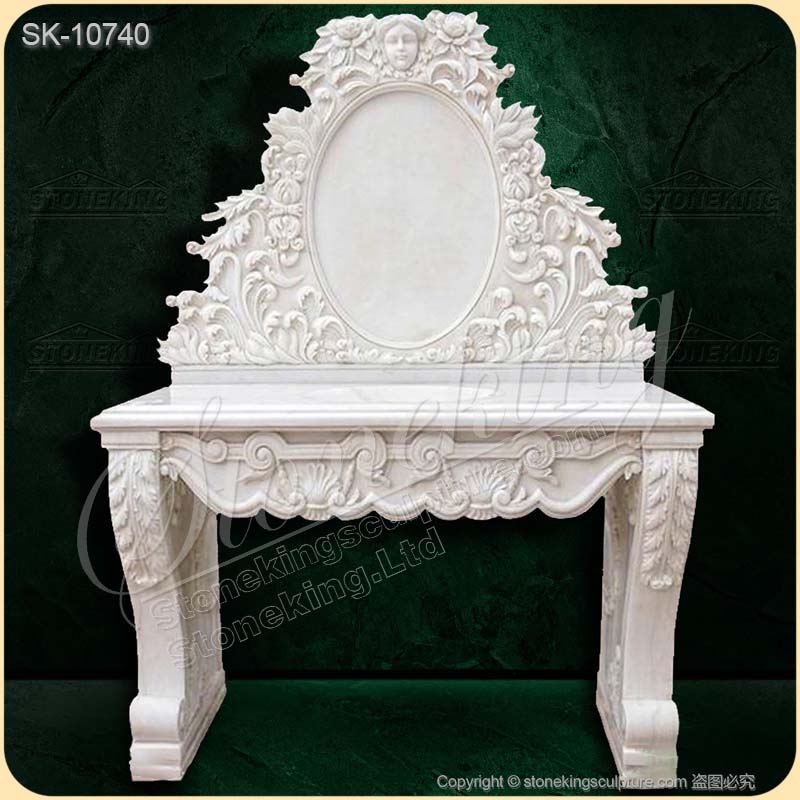 Luxurious White Marble Sink with Backsplash and Pedestal for Bathroom for sale