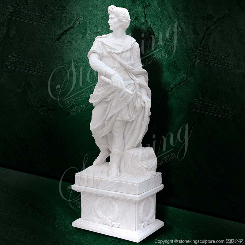 Top Quality Famous Marble Life Size Julius Caesar Statue home decor for direct supply 