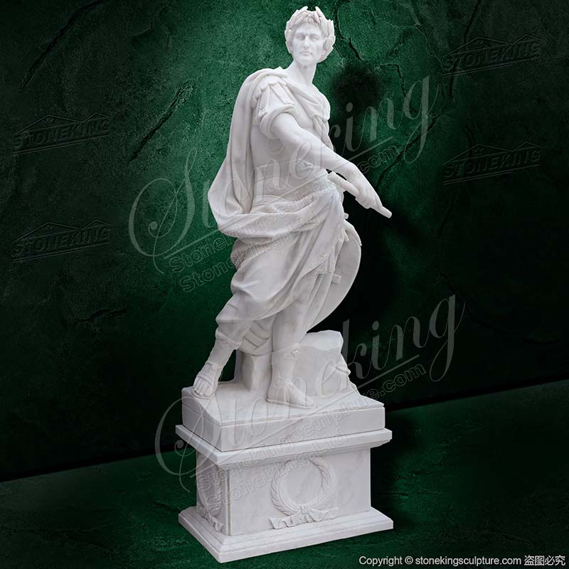 Top Quality Famous Marble Life Size Julius Caesar Statue home decor for direct supply 