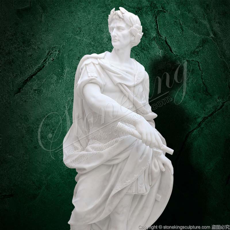 Top Quality Famous Marble Life Size Julius Caesar Statue home decor for direct supply 