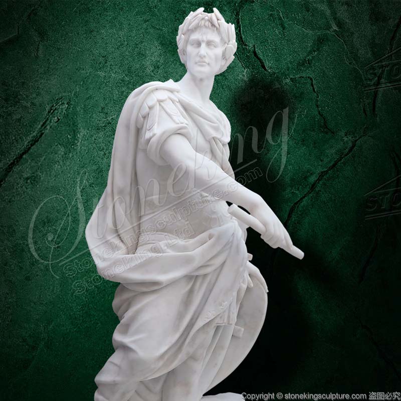 Top Quality Famous Marble Life Size Julius Caesar Statue home decor for direct supply 