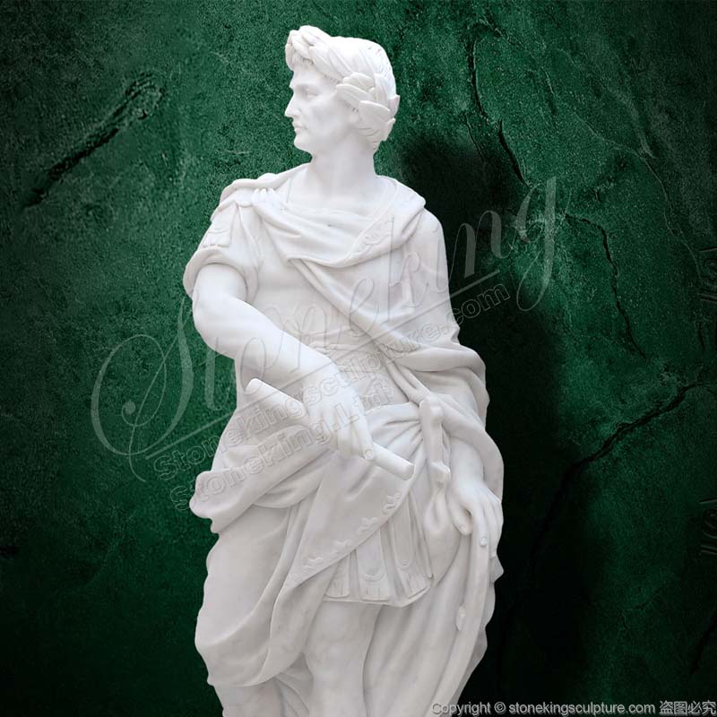 Top Quality Famous Marble Life Size Julius Caesar Statue home decor for direct supply 