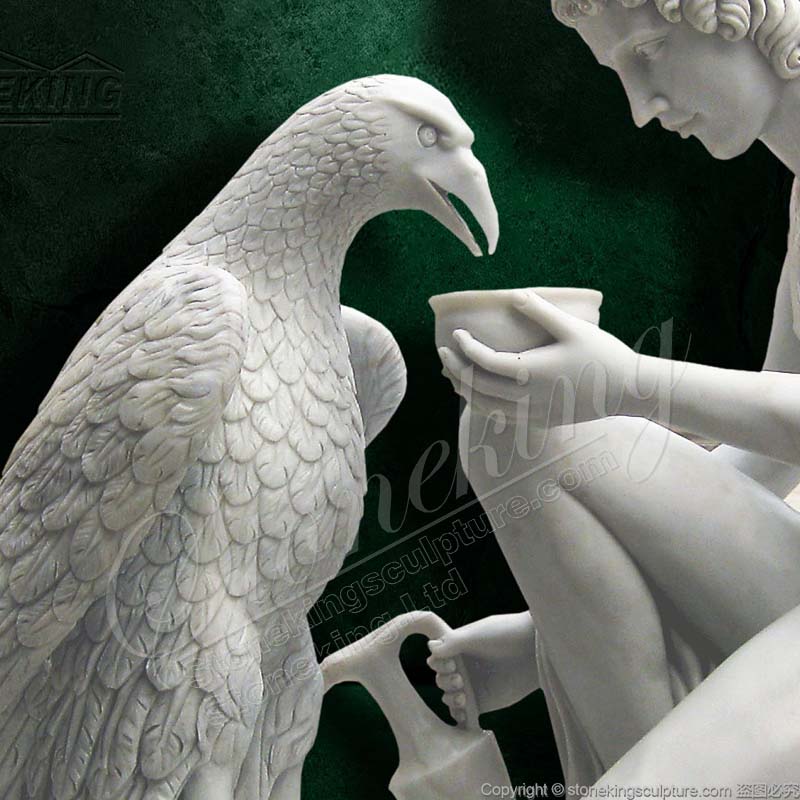 Famous Ganymede with Jupiter's Eagle Marble Garden Sculpture for outdoor lawn decor manufacturer 