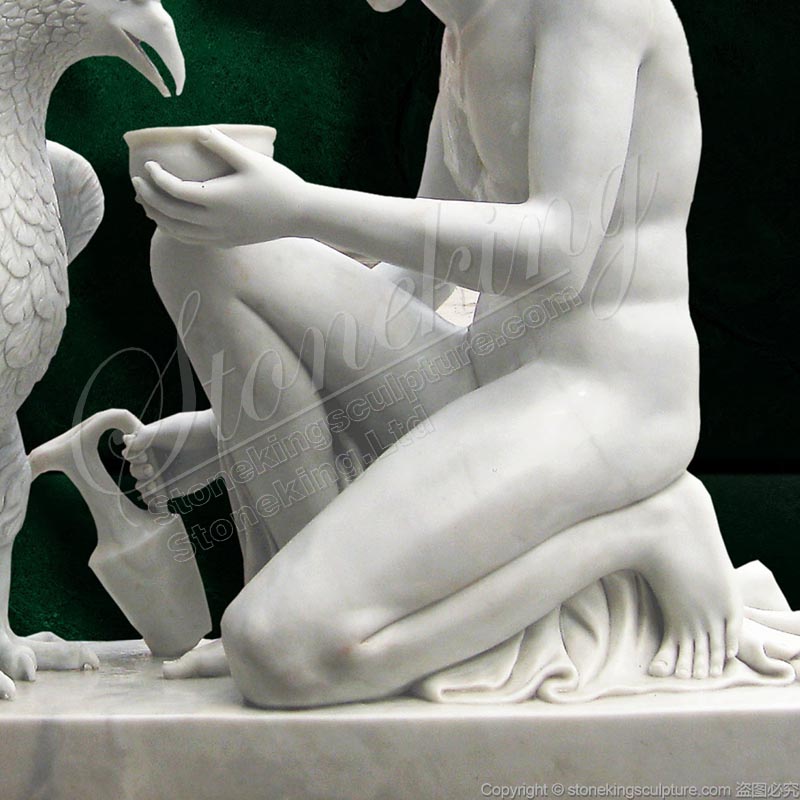 Famous Ganymede with Jupiter's Eagle Marble Garden Sculpture for outdoor lawn decor manufacturer 