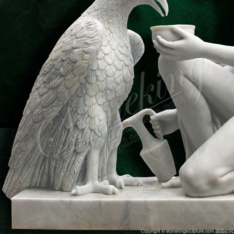 Famous Ganymede with Jupiter's Eagle Marble Garden Sculpture for outdoor lawn decor manufacturer 