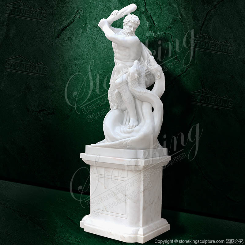 Marble Greek Statue of Hercules fighting with the Hydra for Outdoor Garden Decor of factory price