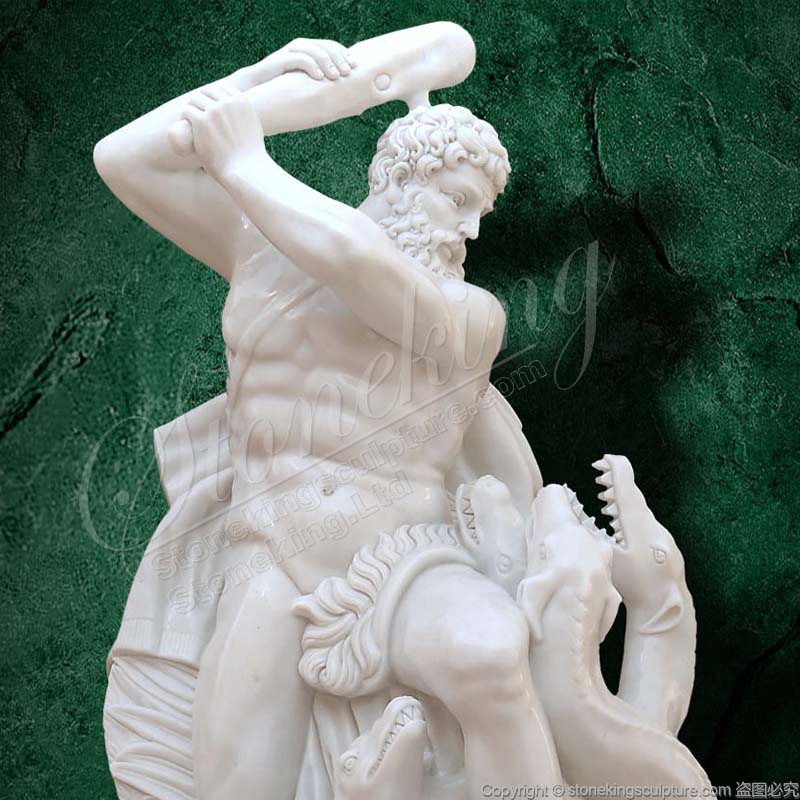 Marble Greek Statue of Hercules fighting with the Hydra for Outdoor Garden Decor of factory price