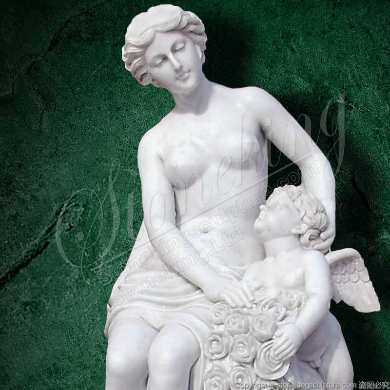 Marble Classical Greek Sculpture of Life Size Venus and Cupid Statue for garden home decor for sale 