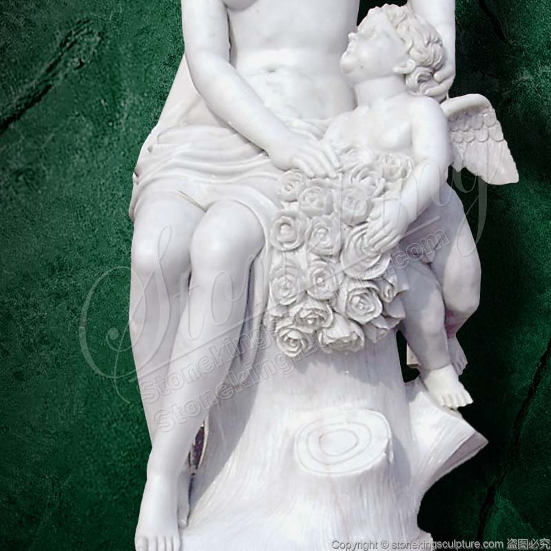 Marble Classical Greek Sculpture of Life Size Venus and Cupid Statue for garden home decor for sale 