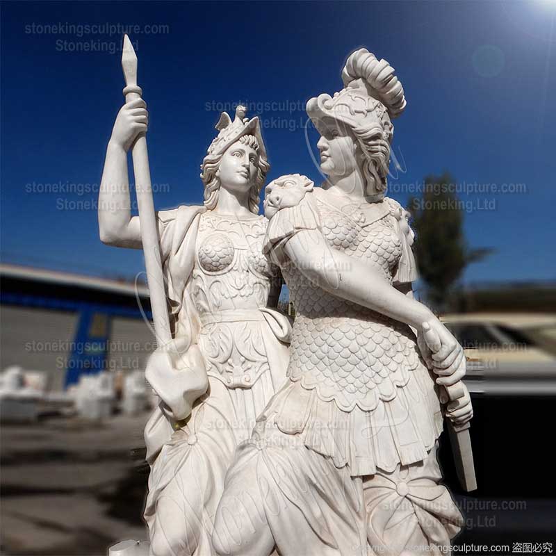 Classical Marble Sculpture of Ancient Greek Woman Warrior Statue for home and outdoor decor for sale 