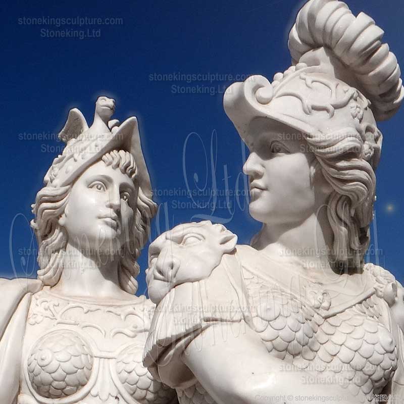 Classical Marble Sculpture of Ancient Greek Woman Warrior Statue for home and outdoor decor for sale 