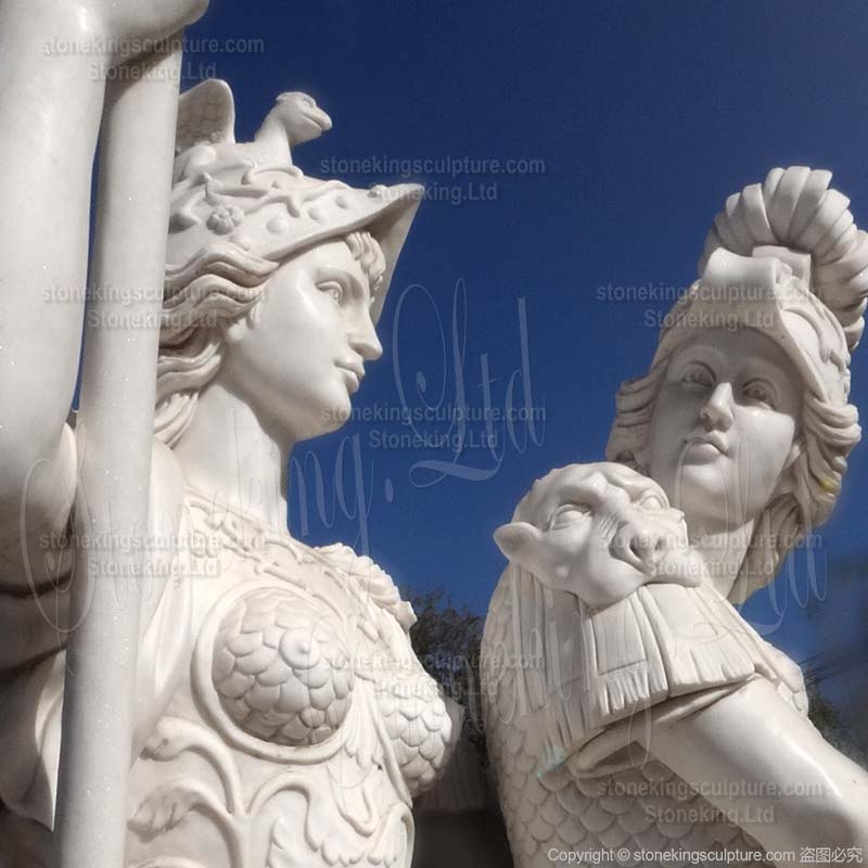 Classical Marble Sculpture of Ancient Greek Woman Warrior Statue for home and outdoor decor for sale 