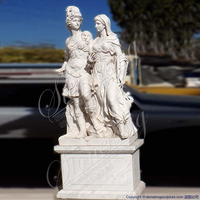 Life Size Marble Roman Woman Warrior Statue for yard and garden decor for direct supply 