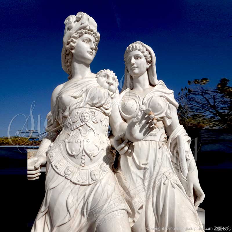 Life Size Marble Roman Woman Warrior Statue for yard and garden decor for direct supply 