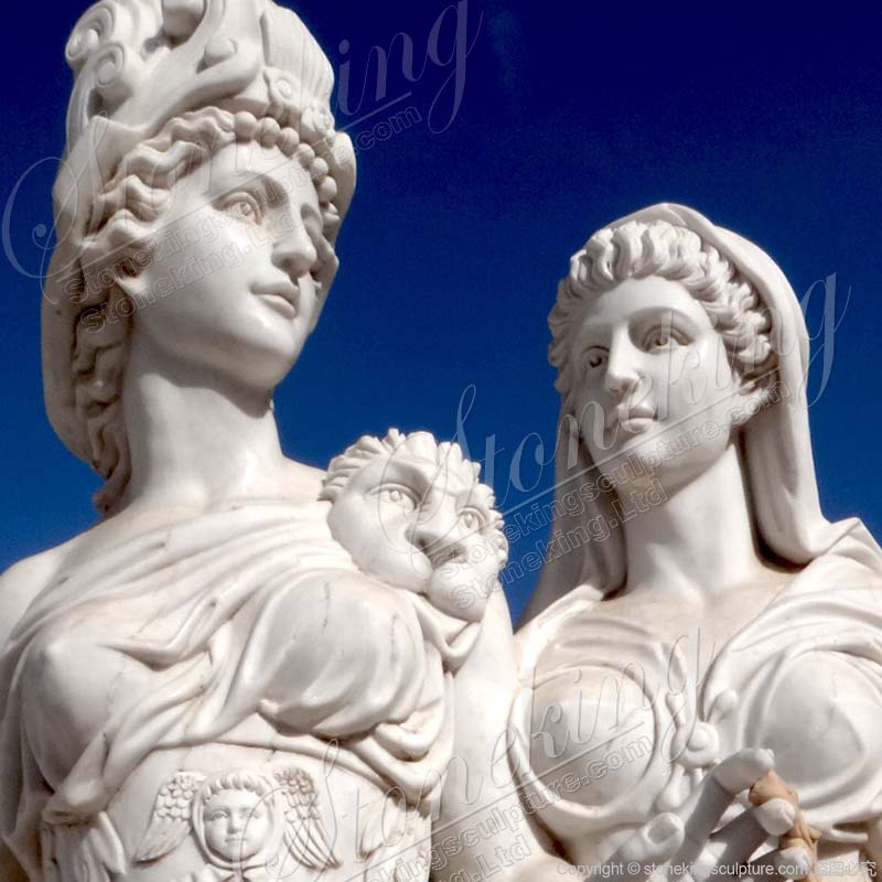 Life Size Marble Roman Woman Warrior Statue for yard and garden decor for direct supply 