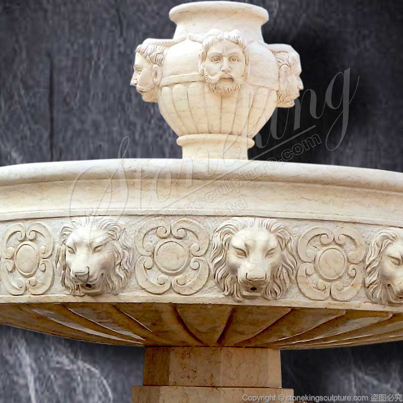 Manufacture Outdoor Garden Lawn Natural Marble Water Feature Fountains with female sculptures