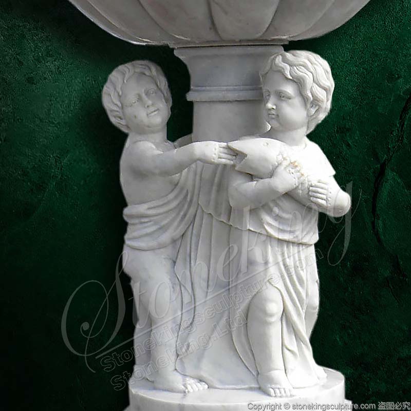 Factory Price Outdoor Yard White Marble Children Water Fountain for home or lawn ornaments