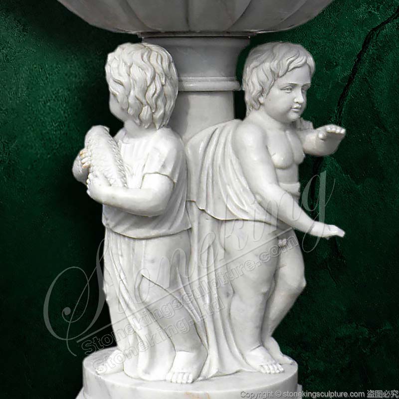 Factory Price Outdoor Yard White Marble Children Water Fountain for home or lawn ornaments