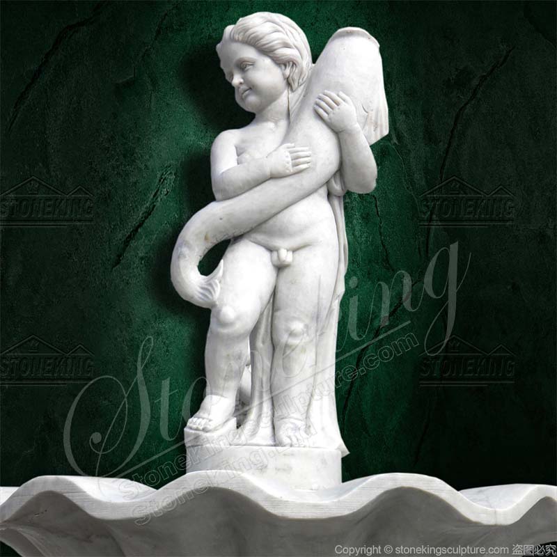 Factory Price Outdoor Yard White Marble Children Water Fountain for home or lawn ornaments