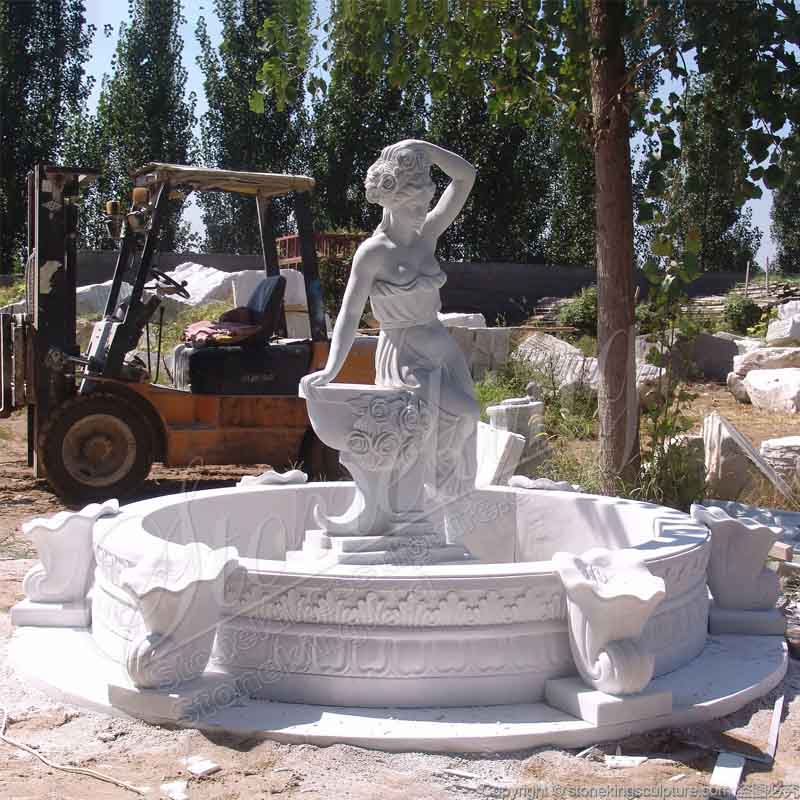 Factory Price Front Yard Natural Marble Lady Statue Water Fountain for outdoor landscaping