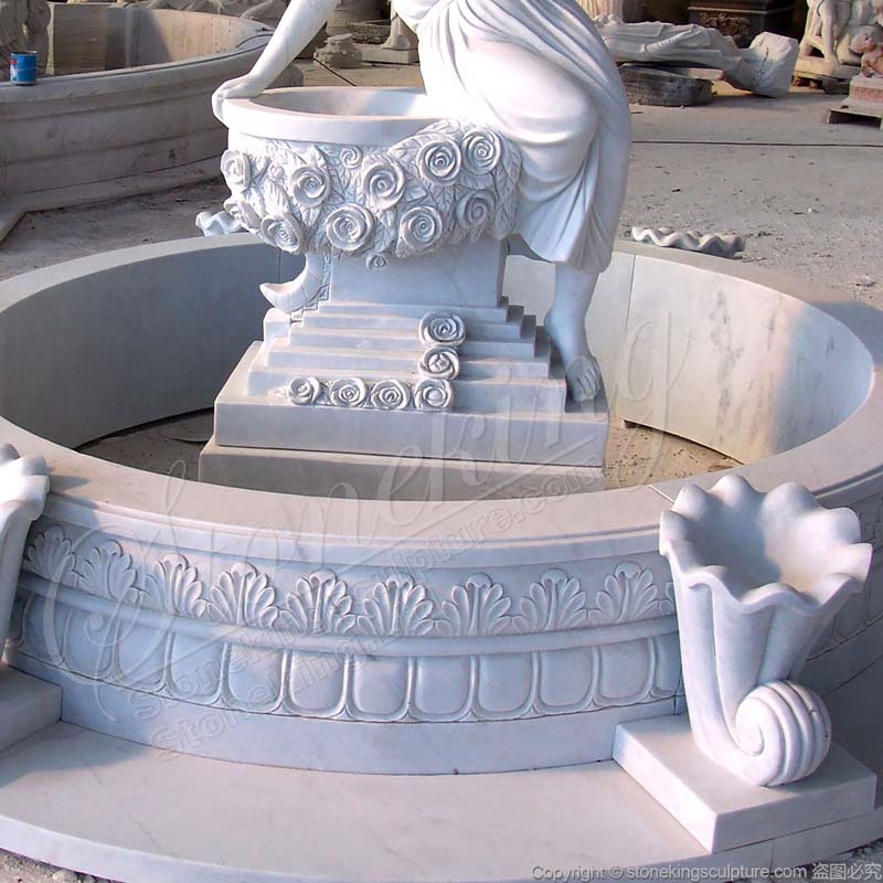 Factory Price Front Yard Natural Marble Lady Statue Water Fountain for outdoor landscaping