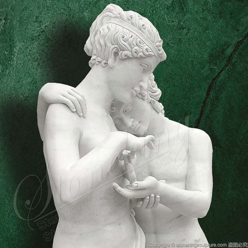 Famous Neoclassical Sculpture Standing Cupid and Psyche Marble Statue for sale