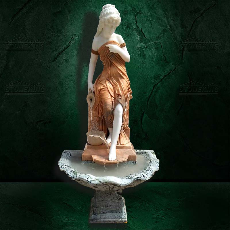 Factory Supply Marble Female Statue Water Fountain for Outdoor Gardens or Indoor Ornaments