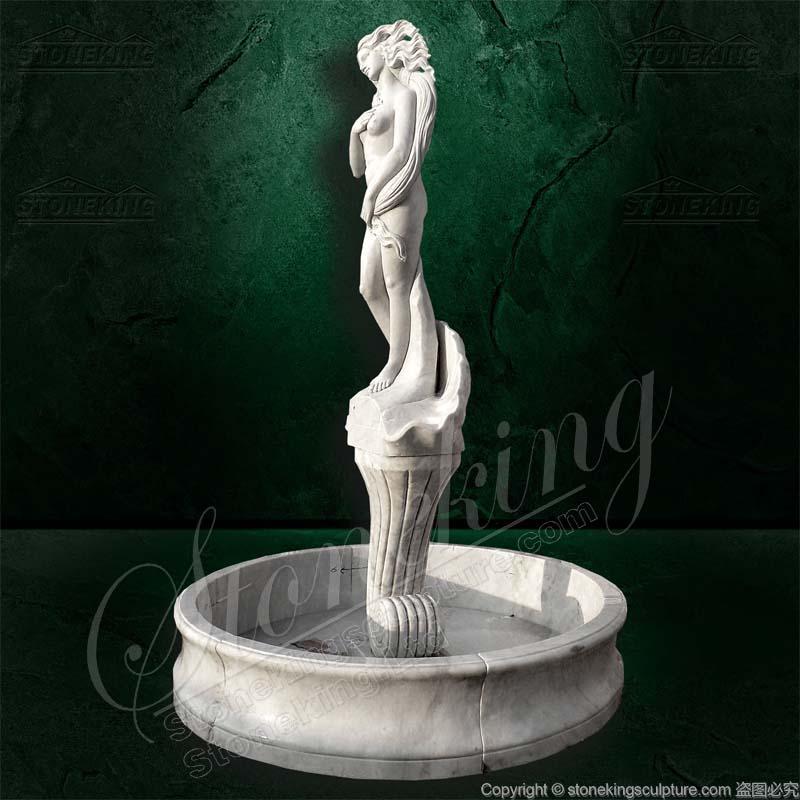 Hot Selling Birth of Venus Hand Carved White Marble Water Fountain for outdoor gardens decoration 