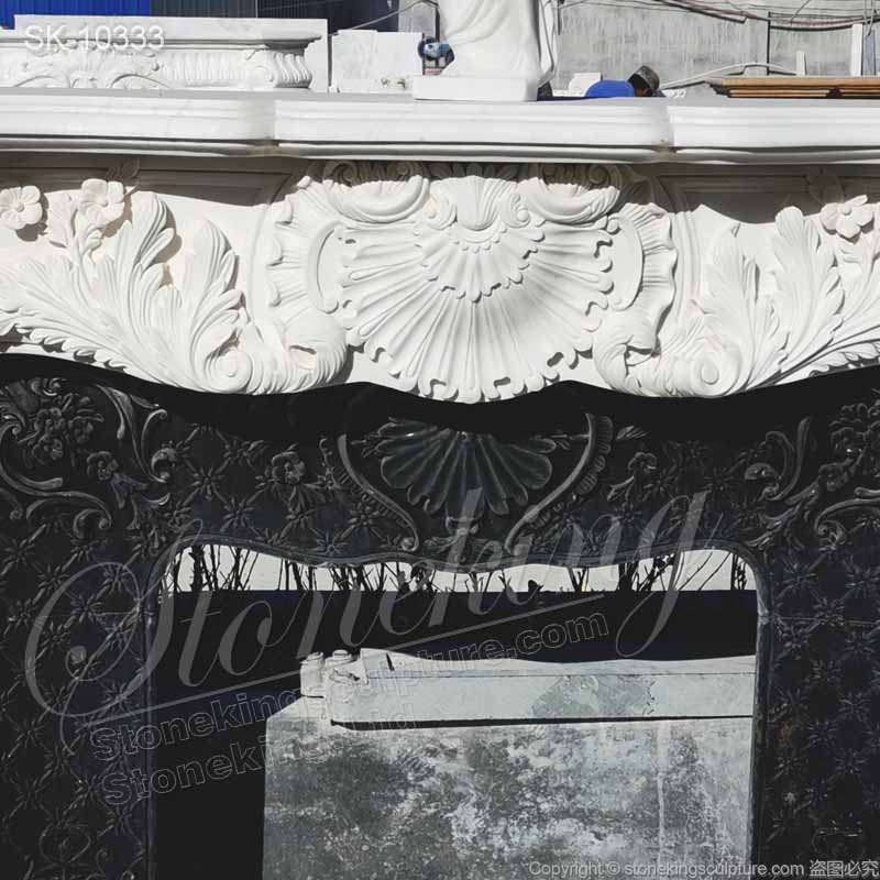 Manufacturer Solid White Marble French Country Fireplace Mantel Ideas for Interior Decoration