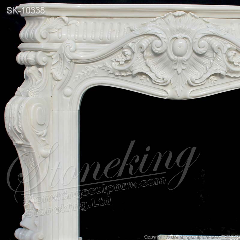 Factory Wholesale Antique White Marble French Style Fireplace Surround Ideas for Indoor Room decor