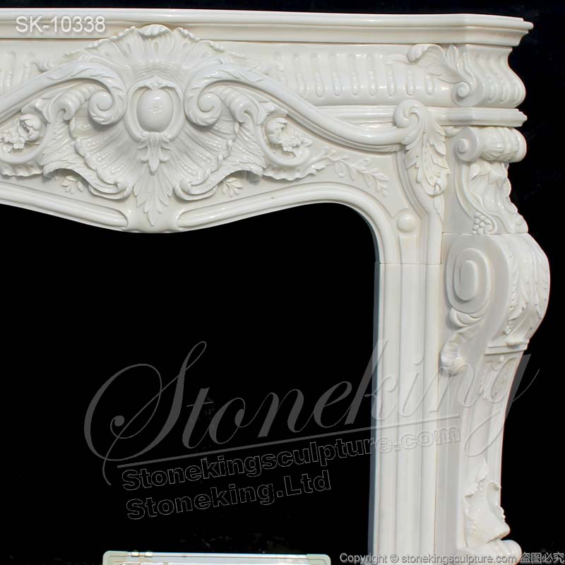 Factory Wholesale Antique White Marble French Style Fireplace Surround Ideas for Indoor Room decor