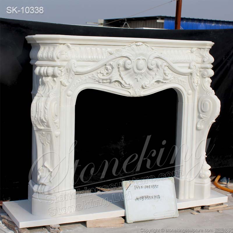 Factory Wholesale Antique White Marble French Style Fireplace Surround Ideas for Indoor Room decor