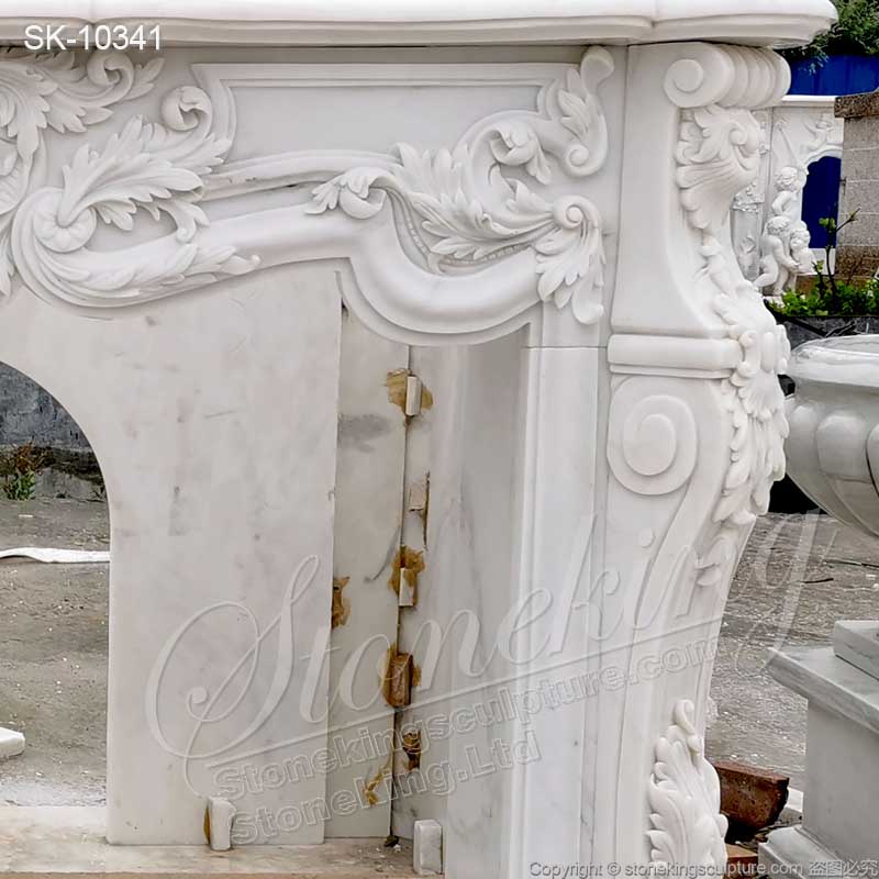  Top Quality European Style Natural White Marble Fireplace Mantelpiece Ideas for home decor for sale 