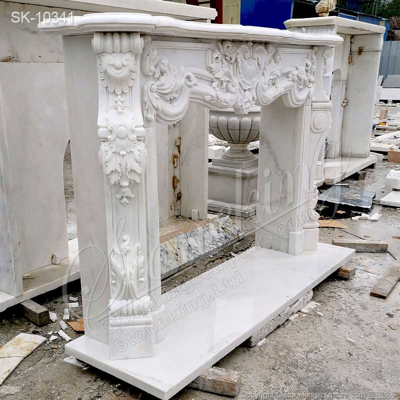  Top Quality European Style Natural White Marble Fireplace Mantelpiece Ideas for home decor for sale 