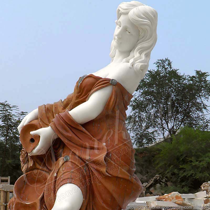 Outdoor or Indoor Decoration Hand Carved Marble Woman Statue Water Fountain for sale