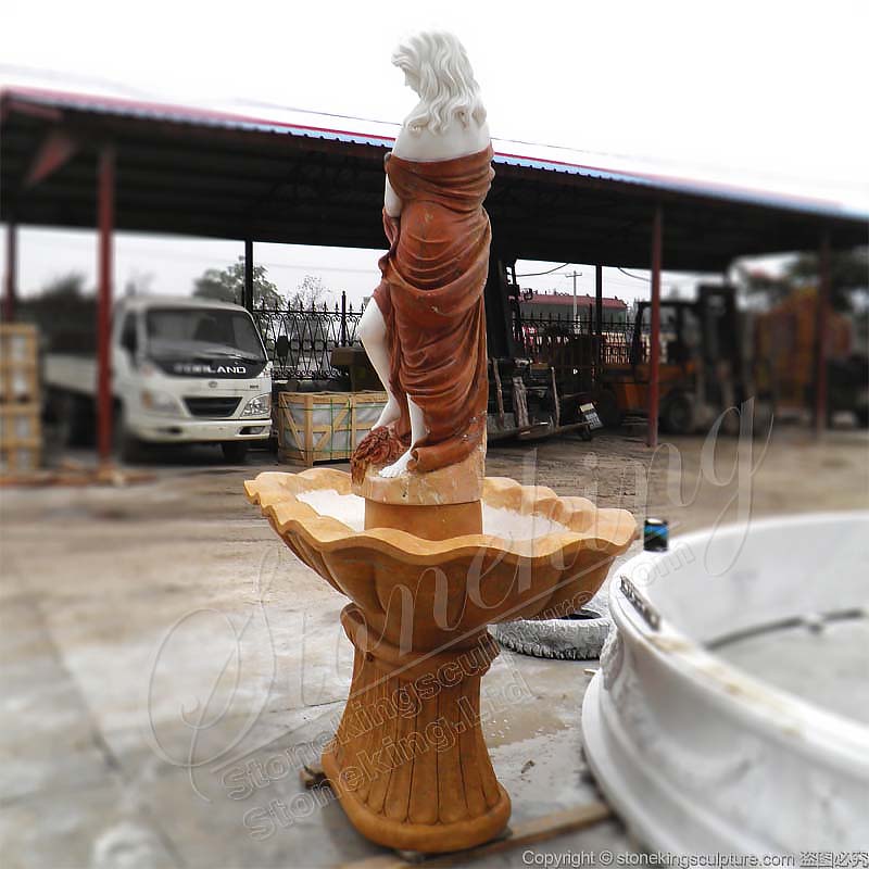 Outdoor or Indoor Decoration Hand Carved Marble Woman Statue Water Fountain for sale