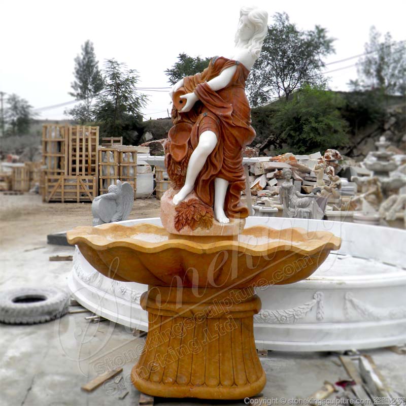 Outdoor or Indoor Decoration Hand Carved Marble Woman Statue Water Fountain for sale