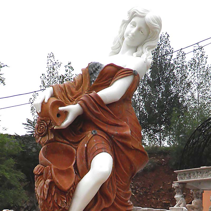 Outdoor or Indoor Decoration Hand Carved Marble Woman Statue Water Fountain for sale