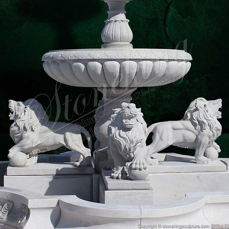 Outdoor Garden Water Features Marble Lion Fountain for home backyard or patio landscaping