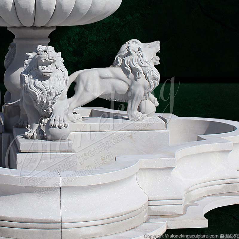 Outdoor Garden Water Features Marble Lion Fountain for home backyard or patio landscaping