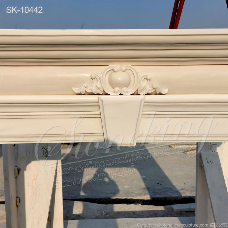 Manufacturer Hand Carved White Modern Marble Fireplace Surround of Bolection Design for sale 