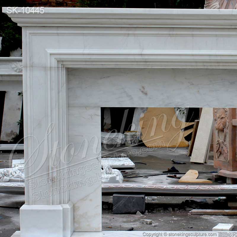 Factory Price White Marble Modern Fireplace Mantel Shelf for indoor or outdoor decoration for sale