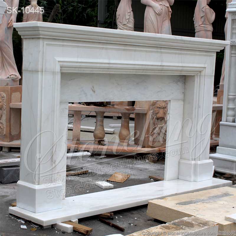 Factory Price White Marble Modern Fireplace Mantel Shelf for indoor or outdoor decoration for sale