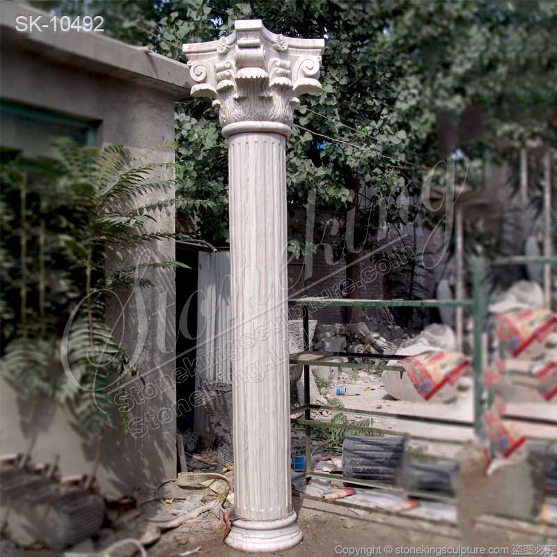 Classic Natural Marble Ancient Greek Corinthian Column for outdoor indoor architecture for sale 